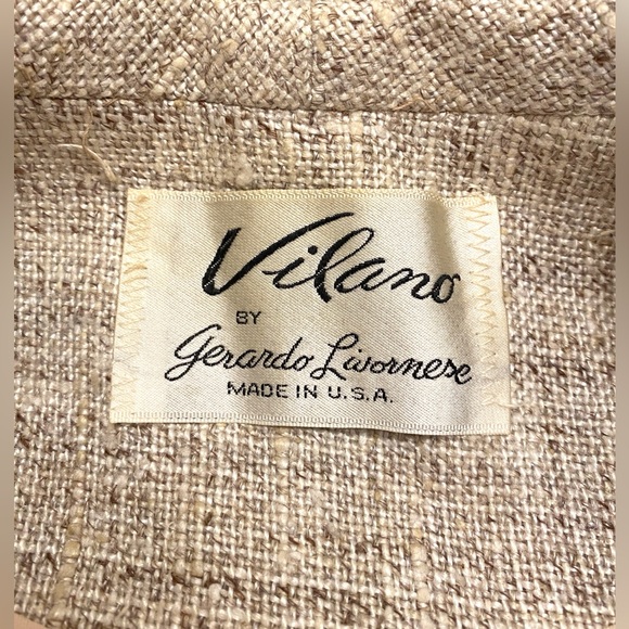 Vilano by Gerardo Livornese Vintage Cream Tweed Long Sleeve Lined Jacket Size 8 - Picture 10 of 13